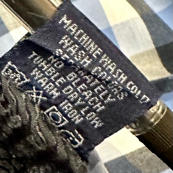 English Army People’s Army Blue Check Button Down Mens Shirt Sz L Hand Stitched - Picture 11 of 13